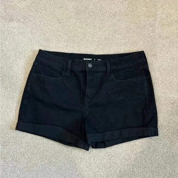 Old navy black mid rise high rise jean shorts - Picture 1 of 4